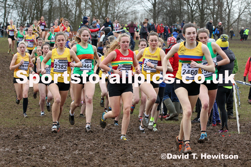 Womens under-20s, 2020 British Athletics Inter Counties Cross Country Champs., Prestwold Hall, Loughborough. Photo: David T. Hewitson/Sports for All Pics